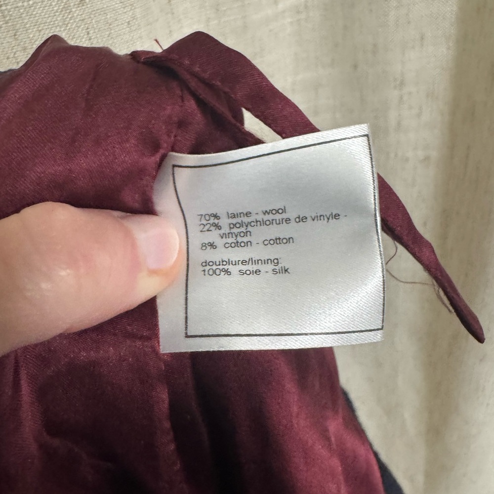 CHANEL 00A Navy Wine Sequin Tweed Skirt Size 38 - Picture 6 of 7